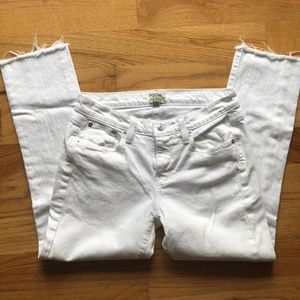 J.Crew White Cropped Hem Denim Skinny Jeans